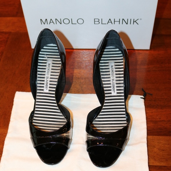 EUC Manolo Blahnik Canti Black D'Orsay Pump 38.5 - Picture 3 of 5